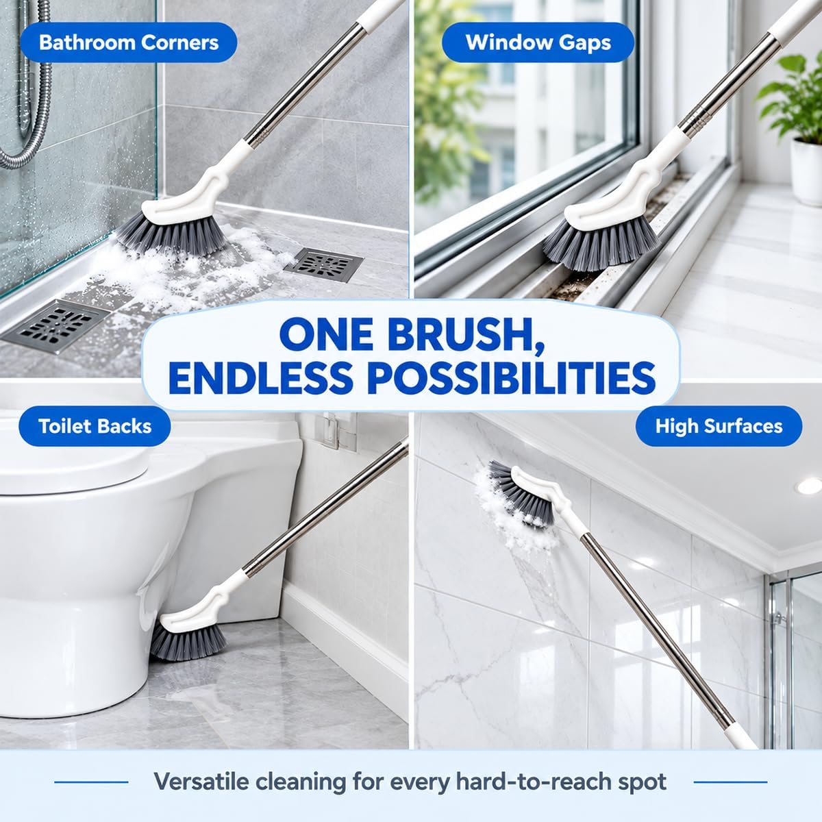 Revice Cleaning Brush,Extendable Crevice Cleaning Brush 2PCS