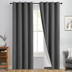Yakamok 100% Blackout Curtain Panels 84 inches Cold and Light Blocking Drapes by Yakamok