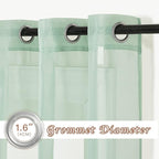 NICETOWN Sheer Sage Green Curtains - Image 2