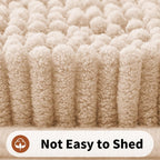 Yimobra Toilet Rugs U Shaped Washable - 24"x20" Non Slip Plush Contour Bath Rugs for Toilet - Super Soft Absorbent Quick Dry Toilet Mats for Bathroom,Beige