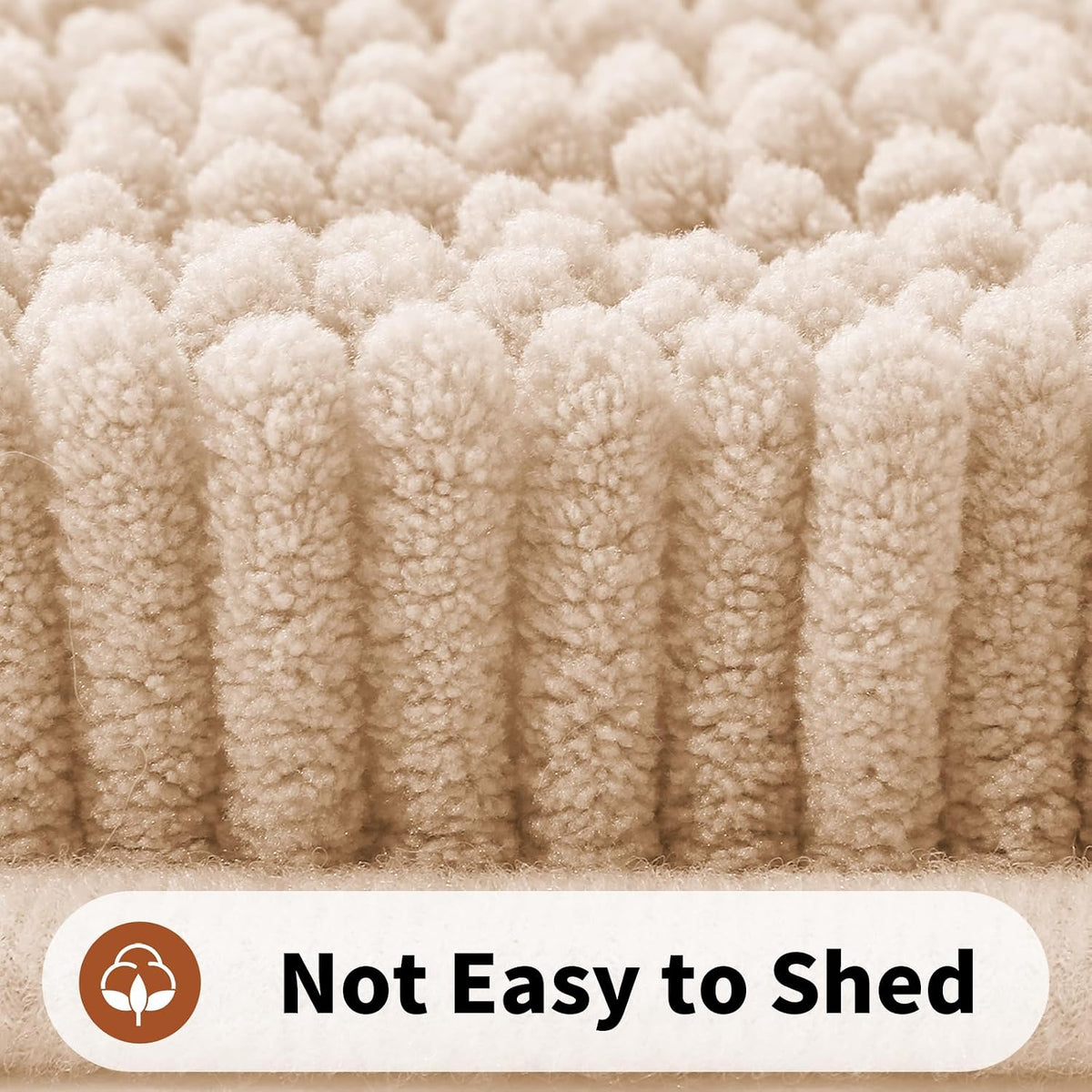 Yimobra Toilet Rugs U Shaped Washable - 24"x20" Non Slip Plush Contour Bath Rugs for Toilet - Super Soft Absorbent Quick Dry Toilet Mats for Bathroom,Beige