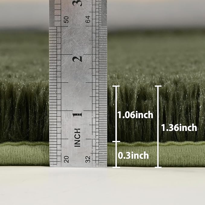 Goideal Fluffy Rug for Bedroom Living Room, 3x5 Olive Green Area Rugs, Faux Fur - Image 2