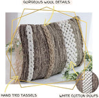 Decorative Boho-Chic Lumbar Pillow Cover 12x20 Premium Handwoven Tufted Cotton - Image 5