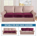 H.VERSAILTEX Velvet Stretch Couch Cushion Cover Plush Cushion Slipcover - Image 3