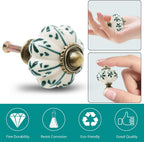 12pcs Ivory Pumpkin Knobs, Leaf Pattern Cabinet Knobs