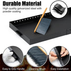 Fireplace Tray,Rectangle Fireplace Pan Extend Up to 31'' Length,Adjustable Ash Pan with Handles for Fireplace Grate Ash Collection,13'' Front to Back,Include a Cleaning Brush