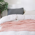 BOURINA Pink Throw Blanket 60x80 Inches Throw Textured Solid Soft Sofa Throw - Image 6