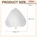 uxcell Stainless Steel Drink Covers Leaf Shape Wine Glass Covers 4Pcs