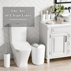 White Bathroom Accessories Set, 10Pcs Bathroom Accessory Sets Complete with Trash Can, Shower Curtain, Vanity Tray, Soap Dispenser, Soap Dish, Toothbrush Holder&Cup, Toilet Brush&Holder, Qtip Holder