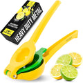 Zulay Kitchen Metal 2-in-1 Lemon Lime Squeezer, Juicer Handheld - Yellow