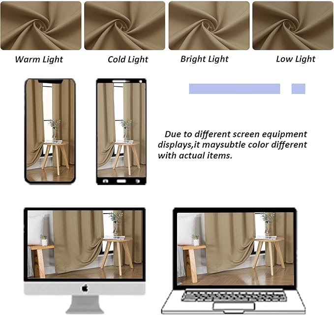 Simplebrand Ava Taupe Blackout Curtains - Image 8