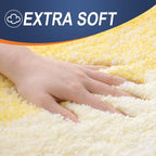 OLANLY Microfiber Bathroom Rugs Sets 3 Piece, Absorbent Bath Mats, Yellow