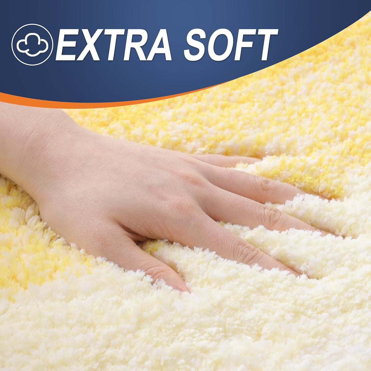 OLANLY Microfiber Bathroom Rugs Sets 3 Piece, Absorbent Bath Mats, Yellow