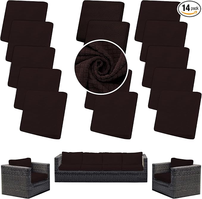 Outdoor Cushion Covers Set, Replacement by SUKAIKEQA
