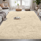 4x6 Area Rugs for Living Room Rug: Soft Fluffy Shag Beige Rugs for Bedroom - Image 3