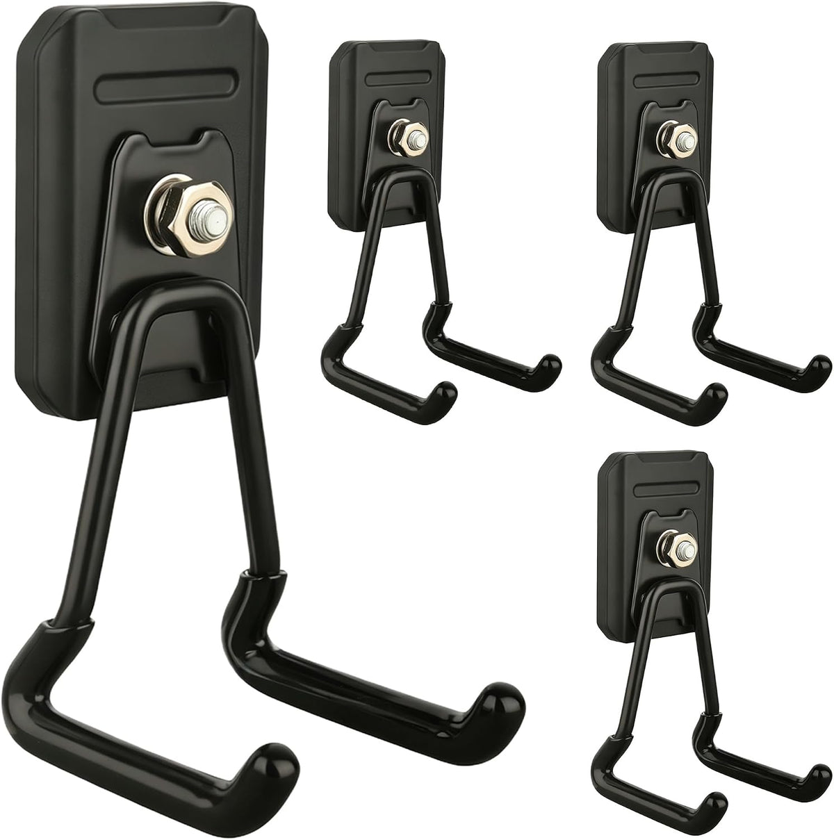 Pro-Mag Heavy Duty Magnetic Hooks,4 Pack Strong Extra Large Magnet Hook for Power Drill,Garden Tools, Hose, Pegboard, Garage, Workshop,Magnetic Storage Utility Hooks for Hanging