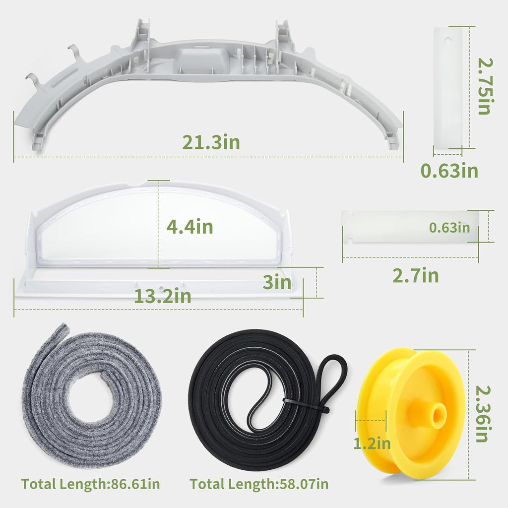 WE49X20697 Dryer Repair & Maintenance Kit Compatible with GE Select Dryers, Include WE18X25100 Lint Filter WE3M26 Bearing WE12X83 Idler Pulley WE12M29 Drive Belt Felt Seal and Glide Slides