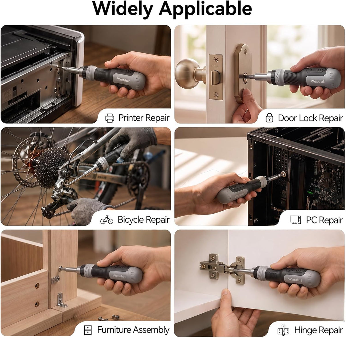 Wesdut 13in1 Multi Ratchet Screwdriver Set Tool All in One, [Built to Last]