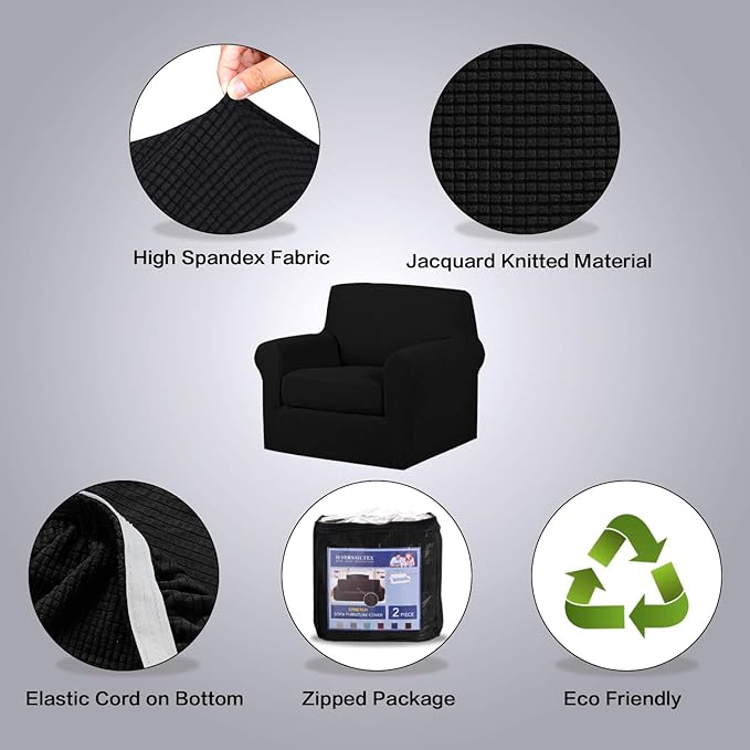 H.VERSAILTEX 2 Piece Stretch Stylish Furniture Cover/Protector Chair Covers - Image 4