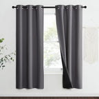 NICETOWN Grey Full Shade Curtain Panels, Pair of Thermal Insulated & Energy - Image 2