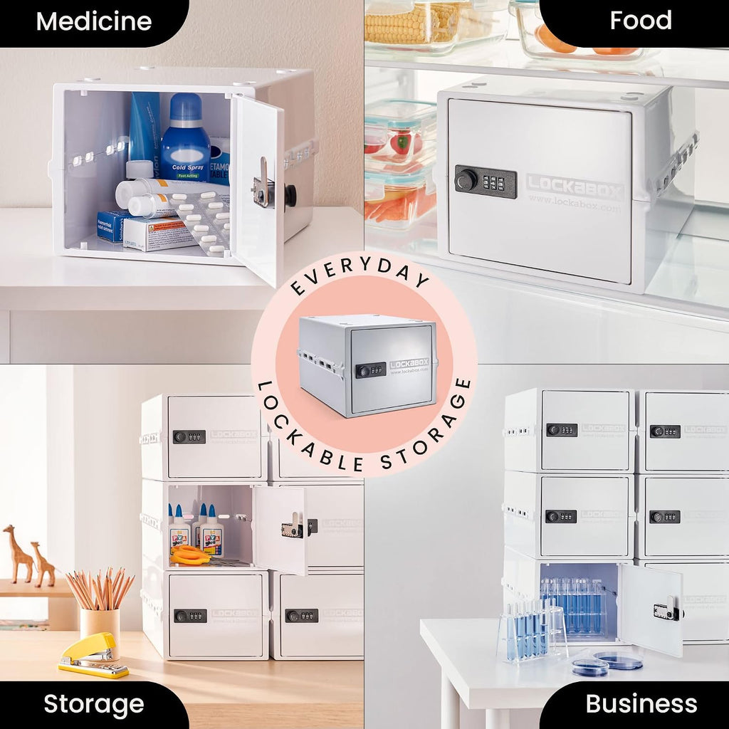 Lockabox One™ 10L Lockable Storage Box and Lock Box with Code (Opal White)