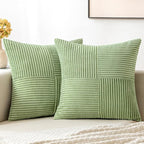 MIULEE Sage Green Decorative Throw Pillow Covers 18x18 Inch by MIULEE