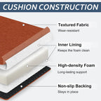 Basic Beyond Chair Cushions for Dining Chairs 4 Pack, Kitchen Chair Cushions with Ties and Non Slip Backing, 16 x 16 inches Chair Pads for Dining Chairs (Orange)