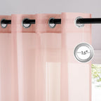 NICETOWN Light Pink Sheer Curtains 96 inches Long, Grommet Voile Sheer Textured - Image 2