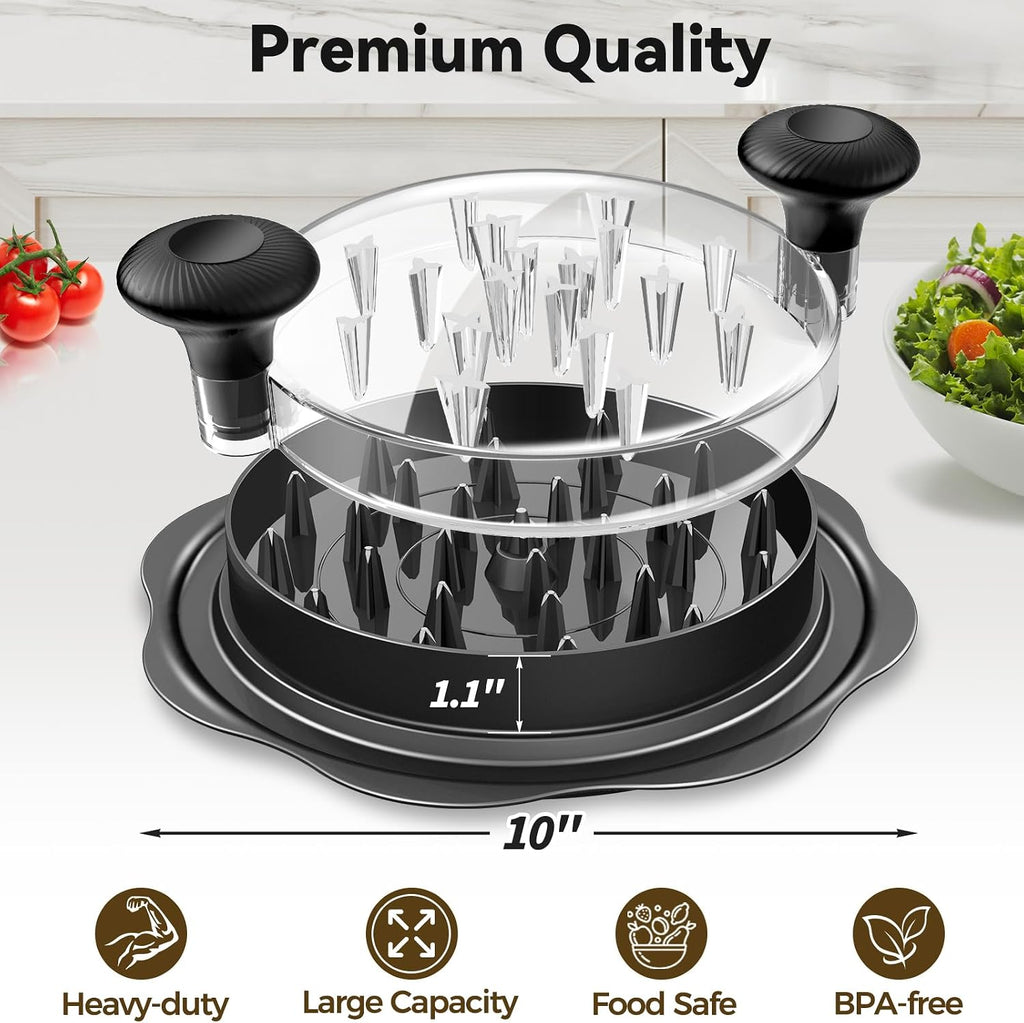 Ukeetap 10" Pro Large Meat Shredder Tool Twist for Seafood, Chicken, Beef, Black