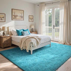 6x9 Ft Large Shag Rugs for Living Room, Ultra Soft Teal Fluffy Furry Area Rugs - Image 3