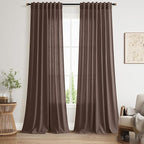 Cappuccino Linen 112 Inch Curtains by Nanspring