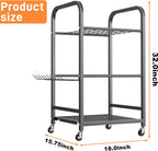 TORACK Garden Tool Organizer Stand with Wheels, Rakes Shovels Tools Stand
