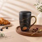 AmorArc Tea Cup With Infuser and Lid, 18oz Loose Leaf Tea Mug With Steeper