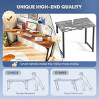 DUMOS 63 Inch Computer Desk, Home Office Gaming Desks for Bedroom, Brown