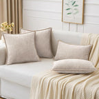 MIULEE Pack of 2 Couch Throw Pillow Covers 20x20 Inch Natural Beige Farmhouse - Image 5