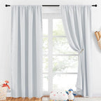 NICETOWN Pom Poms Trimming Blackout Curtains, Farmhouse Blackout Window - Image 2