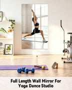 Full Length Wall Unbreakable Mirror Tiles12'' x 12'' x 4PCS