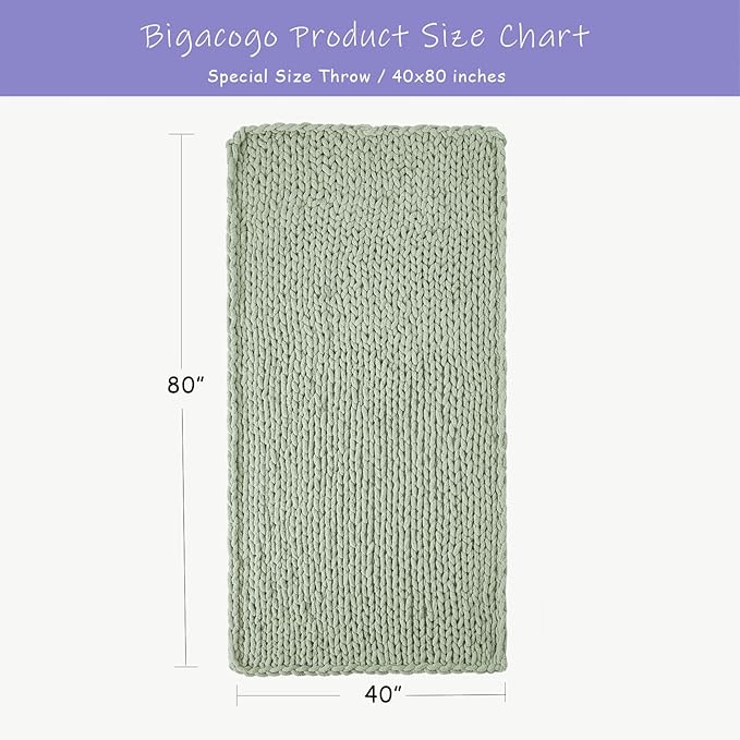 Bigacogo Chunky Knit Throw Blanket - Image 2
