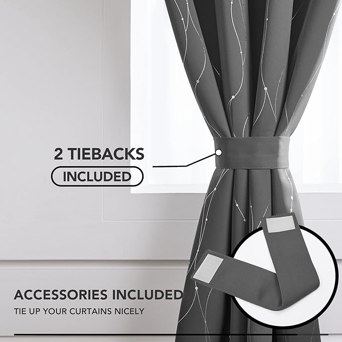 Deconovo Blackout Curtain for Bedroom, 52 x 72 Inch, Thermal Insulated - Image 5