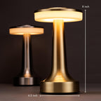 O'Bright Dome Cordless Rechargeable LED Mushroom Table Lamp, Rose Gold