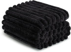 Exclusivo Mezcla King Size Flannel Fleece Blanket, Super Soft Striped Jacquard - Image 6