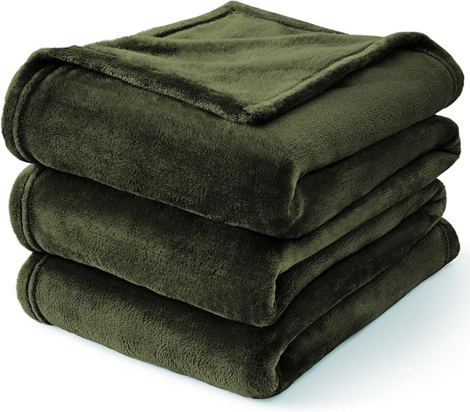 BEDELITE Fleece Blanket Olive Green Throw Blankets - Image 8