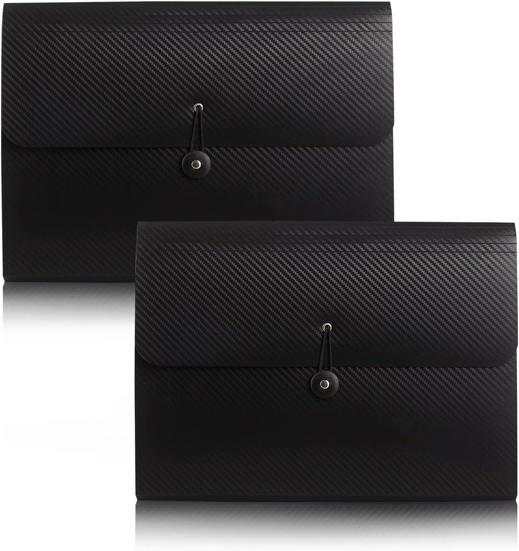 Expanding File Folder File Organizer 13 Pockets File Organizer Accordion Filing Folder Expandable File Folder for Documents Aesthetic Paper Organizer Folder for Work, School, Home, Office, 2Black