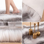 Carvapet Soft Fur Rugs Fake Reindeer Hide Area Rug Fluffy Faux Fur Carpet - Image 2