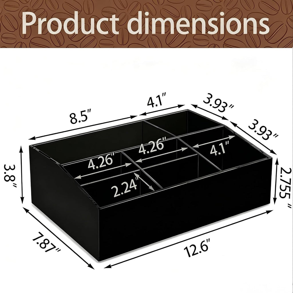 Coffee Bar Accessories, Acrylic Coffee Station Organizer Storage Box
