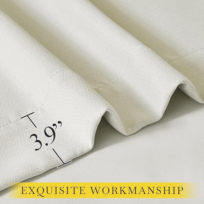 NICETOWN Thick Faux Linen Bedroom Curtains 108 inches Long, Room Darkening Dual - Image 7