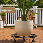 4 Pack Plant Caddy with Wheels 18 Inch Rolling Plant Stand for Large Plants Heavy Duty Plant Rollers Metal Plant Dolly Rustproof Planter Stand Wrought Iron Plant Stands Flower Cart Outdoor