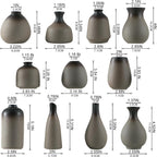 JOJUNO Rustic Bud Vases, Small Ceramic Vase Set of 11 Farmhouse Home Decor