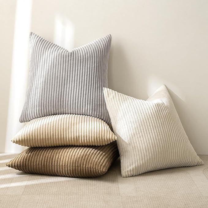 MIULEE Boho Farmhouse Throw Pillow Covers 18x18 Inch Set of 4 Neutral Rustic - Image 7