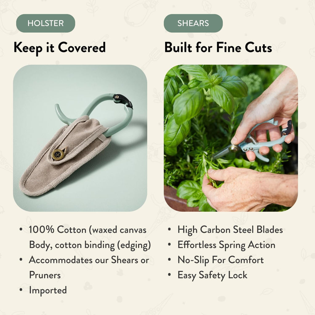 Modern Sprout Pruning Shears with Gray Holster Sheath Set
